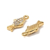 304 Stainless Steel with Crystal Rhinestone Charms STAS-G358-05G-05-2