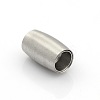 Tarnish Resistant 304 Stainless Steel Matte Surface Magnetic Clasps with Glue-in Ends LS-STAS-O042-A-23-3