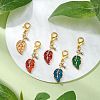 Alloy Enamel Leaf Pendant Decorations HJEW-JM02729-1
