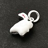 925 Sterling Silver White Enamel Charms STER-H116-01A-S-2