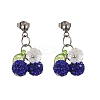 Cherry 304 Stainless Steel Handmade Polymer Clay Rhinestone Dangle Stud Earrings EJEW-JE06429-01-2