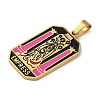 Ion Plating(IP) 304 Stainless Steel Enamel Pendants STAS-Q003-01G-010-3