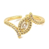 Brass Micro Pave Cubic Zirconia Cuff Rings for Women RJEW-S392-16G-2
