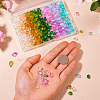 135G 9 Colors Spray Painted Transparent Glass Beads GLAA-TA0002-71-6