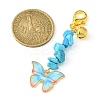 Alloy Enamel Butterfly Pendant Decoration HJEW-JM01555-03-3