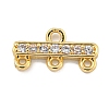 Rack Plating Brass Micro Pave Clear Cubic Zirconia Rectangle Chandelier Component Links KKB-L215-037LG-1