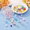 2 Sets 2 Styles DIY Lampwork Beads & Alloy Pendant & Link & Bead Caps Jewelry Findings Kits DIY-TA0011-61-5