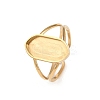 Real 18K Gold Plated 304 Stainless Steel Cuff Ring Components X-STAS-A191-12C-G-1