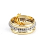 Brass Micro Pave Cubic Zirconia Finger Rings RJEW-D325-01PG-07-4