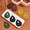 4 Pairs 4Colors Wood Dangle Earrings for Women EJEW-AN0003-93-7