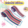 2 Rolls 2 Style Stripe Pattern Printed Polyester Grosgrain Ribbon OCOR-TA0001-38A-3