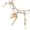 304 Stainless Steel Paperclip Chains and Curb Chains Multi-layered Bracelets BJEW-JB12750-3