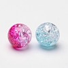 Two Tone Transparent Crackle Acrylic Beads X-CACR-R009-8mm-M-2