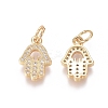 Brass Micro Pave Clear Cubic Zirconia Charms LS-ZIRC-I036-08G-1