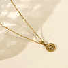 306 Stainless Steel Hollow Cross Circular Pendant Necklaces for Women YU8879-2