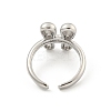 Brass Letter Open Cuff Rings for Women RJEW-G313-01H-P-3