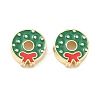 Christmas Brass Enamel Beads KK-I474-G13-1