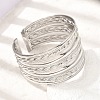 37.5MM 304 Stainless Steel Textured Multi-Strand Wide Cuff Bangles for Women SA-CBAB767-28P-2