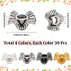 120Pcs 4 Colors Tibetan Style Alloy Beads FIND-SC0017-92B-2
