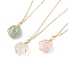 Gemstone Heart Pendant Necklaces NJEW-JN03896-1