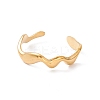 Ion Plating(IP) 304 Stainless Steel Wave Open Cuff Ring for Women RJEW-H107-04G-1