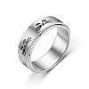 Rotating 201 Stainless Steel Anxiety Relief Rings for Women Men PW-WG4928D-14-1