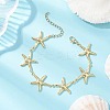 304 Stainless Steel Starfish Link Bracelets BJEW-JB13339-1