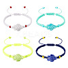 4Pcs 4 Colors Porcelain Tortoise Braided Bead Bracelets Set BJEW-TA0001-17-1