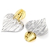 304 Stainless Steel Textured Heart Stud Earrings for Women EJEW-U023-10GP-3
