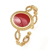 Oval 304 Stainless Steel Enamel Cuff Rings for Women RJEW-G355-01G-02-4