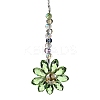 Glass Flower Hanging Suncatchers HJEW-C009-01B-1