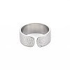 Non-Tarnish 304 Stainless Steel Flat with Word Love Open Cuff Ring for Women RJEW-S405-205P-2