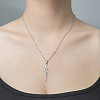 Non-Tarnish 201 Stainless Steel Hollow Lightning Bolt Pendant Necklace NJEW-OY001-80-2