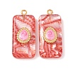 304 Stainless Steel Resin Pendants STAS-F352-07C-04-1