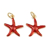 Brass Enamel Starfish Pendants KK-I377-03G-A08-1