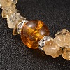 Chips Natural Citrine(Dyed & Heated) & Quartz Crystal(Dyed & Heated) Beaded Stretch Bracelets BJEW-JB02131-06-2