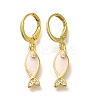 Brass Clear Cubic Zirconia Hoop Earrings EJEW-M045-02G-02-1