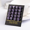 Flat Round 304 Stainless Steel Cubic Zirconia Stud Earrings EJEW-H306-43-5mm-2