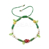Glass Seed Beads & Lampwork Beads Braided Bead Bracelets for Women BJEW-MZ00212-03-2