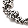 304 Stainless Steel Skull Link Chain Bracelets BJEW-E094-16AS-2