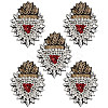 5Pcs Sacred Heart Plastic & Rhinestone Beading Appliques PATC-FG0001-79-1