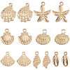 56Pcs 7 Styles Light Gold Marine Animal Alloy Pendants FIND-SC0012-78-1