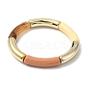 Acrylic Curved Tube Beaded Stretch Bracelet for Women BJEW-JB08438-02-2