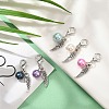 12Pcs 12 Colors Round Acrylic & Wing Alloy Pendant Decoration HJEW-JM02401-2