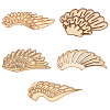 25 Pairs 5 Styles Unfinished Wooden Wing Cutouts WOOD-GF0010-37-7