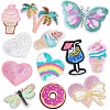 12Pcs 12 Styles Computerized Embroidery Cloth Iron On/Sew On Patches DIY-PH0023-24-1