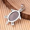 Tortoise Platinum Tone Brass Amethyst Pendants G-F265-01I-2