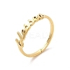 Ion Plating(IP) 304 Stainless Steel Word Adjustable Ring RJEW-L107-024G-1