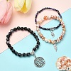 DIY Natural Crazy Agate & Fire Crackle Agate Stretch Bracelet Making Kit DIY-YW0008-49-6