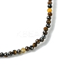 2mm Natural Tiger Eye Faceted Round Beaded Stretch Bracelets for Women BJEW-JB10843-04-3